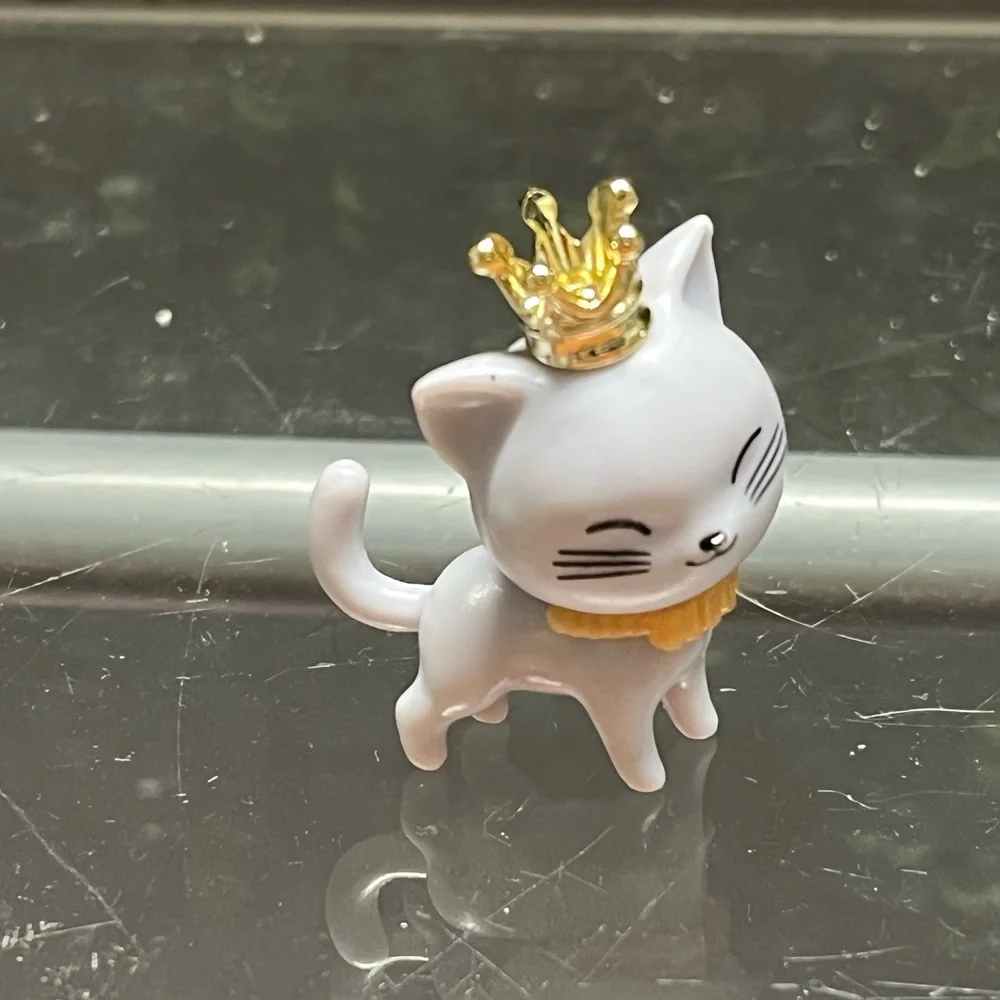 Barbie White Cat Toy with Gold Crown